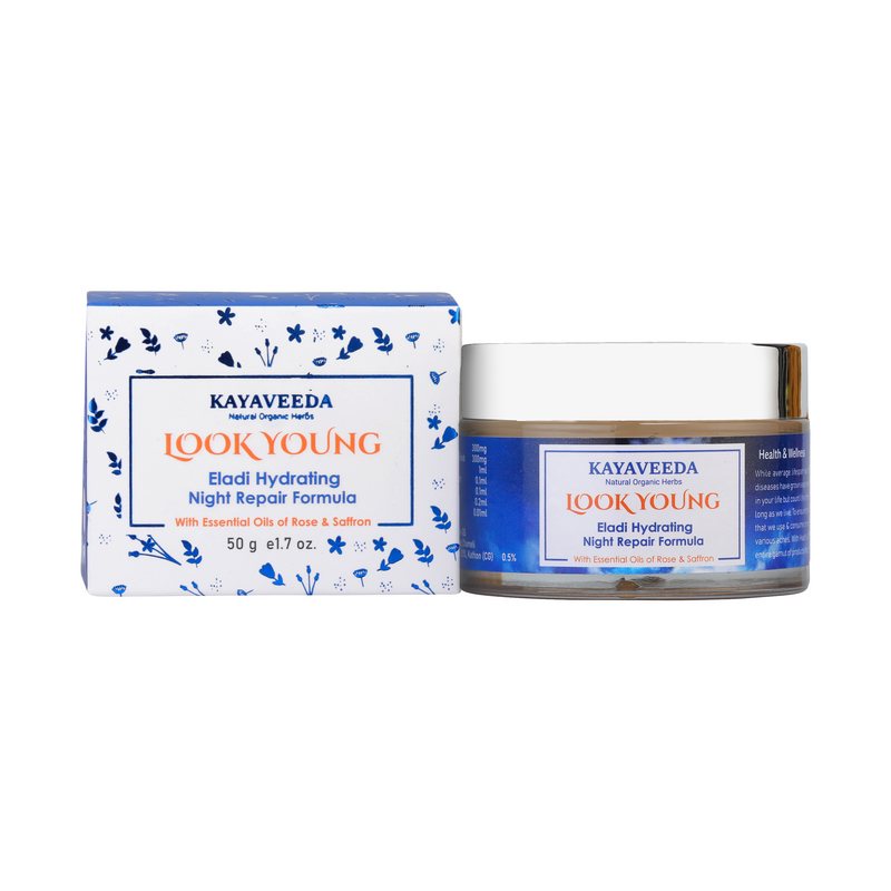 Look Young Night Repair Cream with Lavender, Saffron & Rosemary for Rejuvenating Skin Overnight