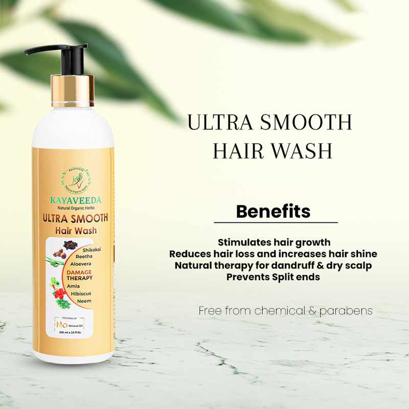 Ultra Smooth Hair Wash With Aloe Vera, Neem & Shikakai For Hair Fall & Re-Growth 300ml