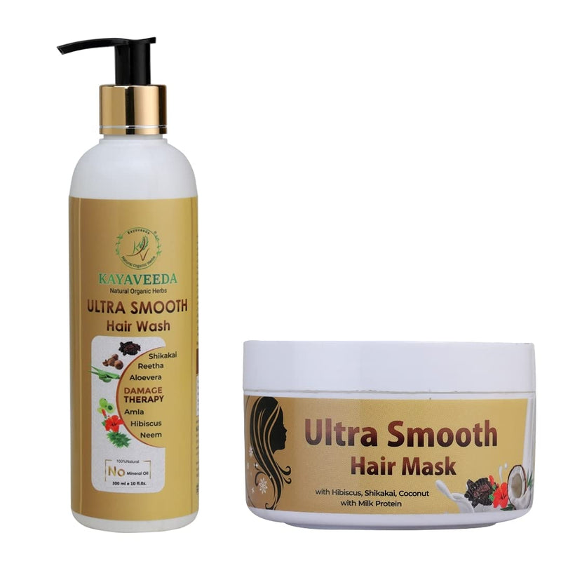 Ultra Smooth Damaged Hair Combo ( Milk Protein, Aloe Vera, Ritha, Neem & Hibiscus )