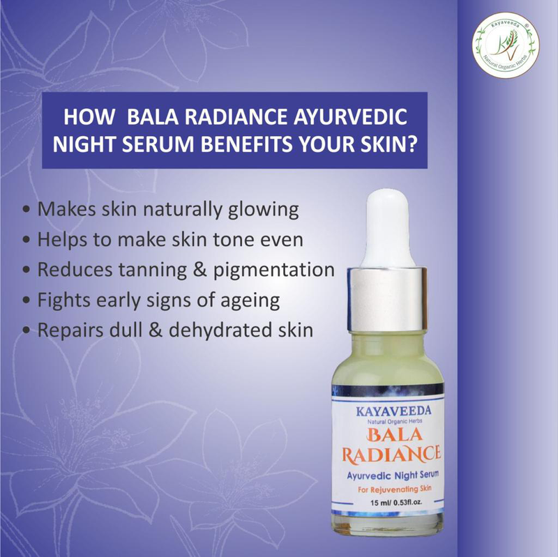 Bala Radiance Night Serum with Vitamin C & Hyaluronic Acid for Reducing Wrinkles & Fine Lines