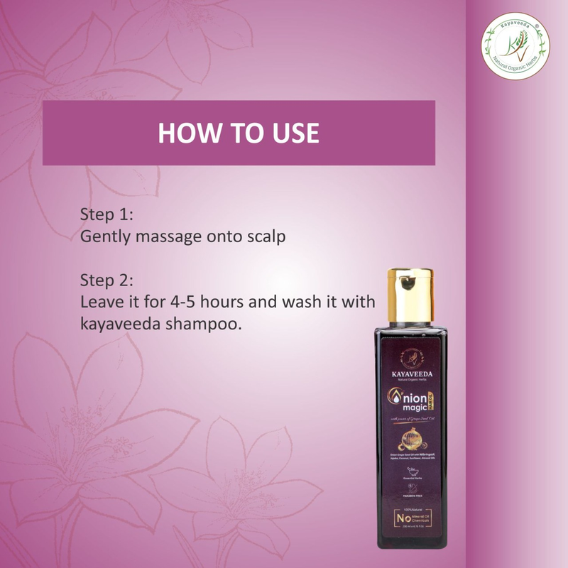 Onion Magic Hair Oil with Fenugreek, Tea Tree & Grapeseed Oil for Controlling Hair Fall and Dandruff